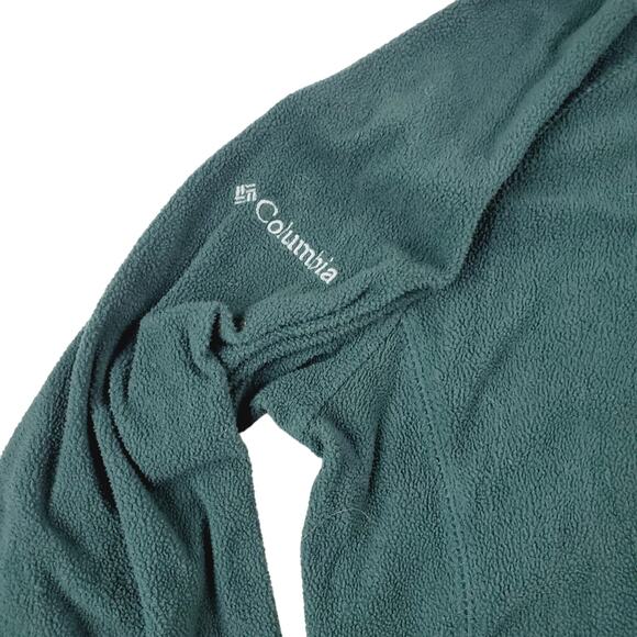Columbia Sweater Womens Medium Green Outdoor 1/4 Zip Fleece Pullover Ladies LOGO - Picture 6 of 13